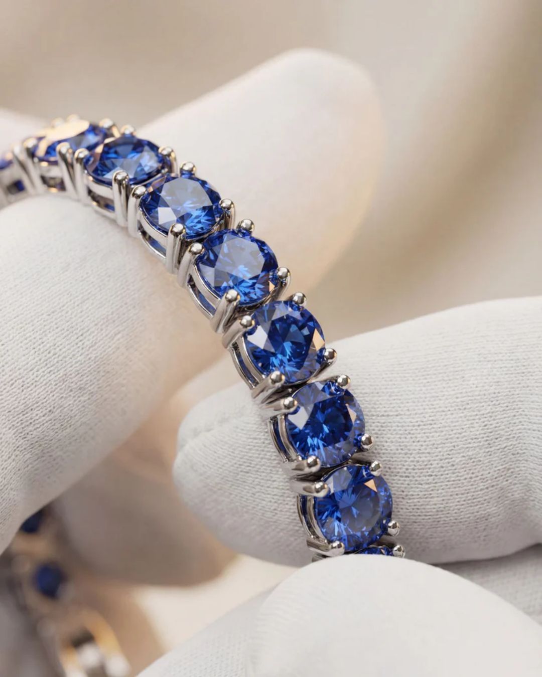 Tennis Bracelet | Sapphire Blue Silver