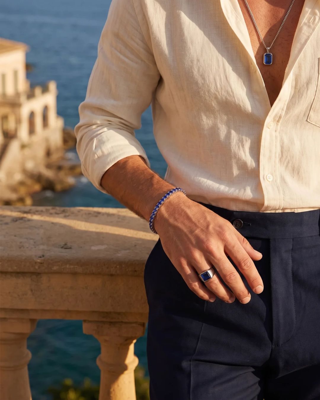 Tennis Bracelet | Sapphire Blue Silver