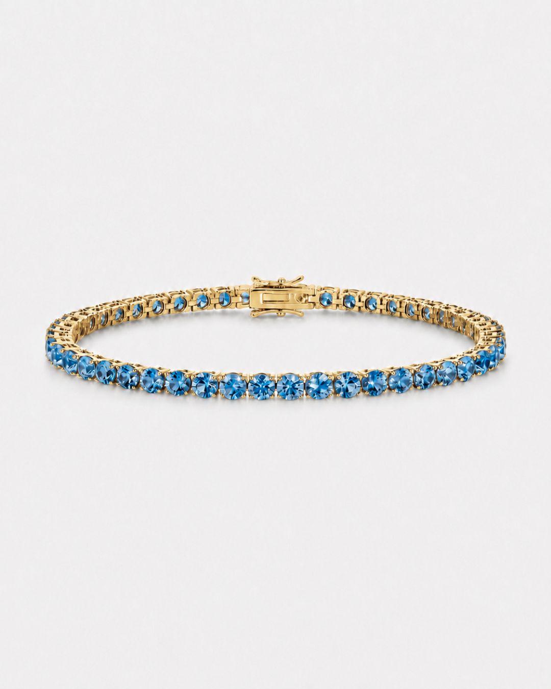 Tennis Bracelet | Aquamarine Blue 14K Gold