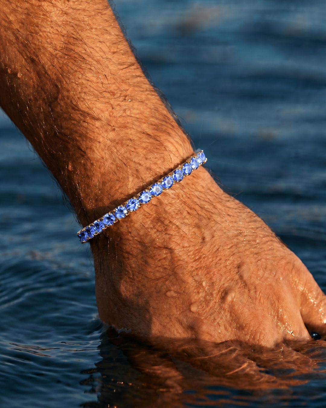 Tennis Bracelet | Aquamarine Blue Silver