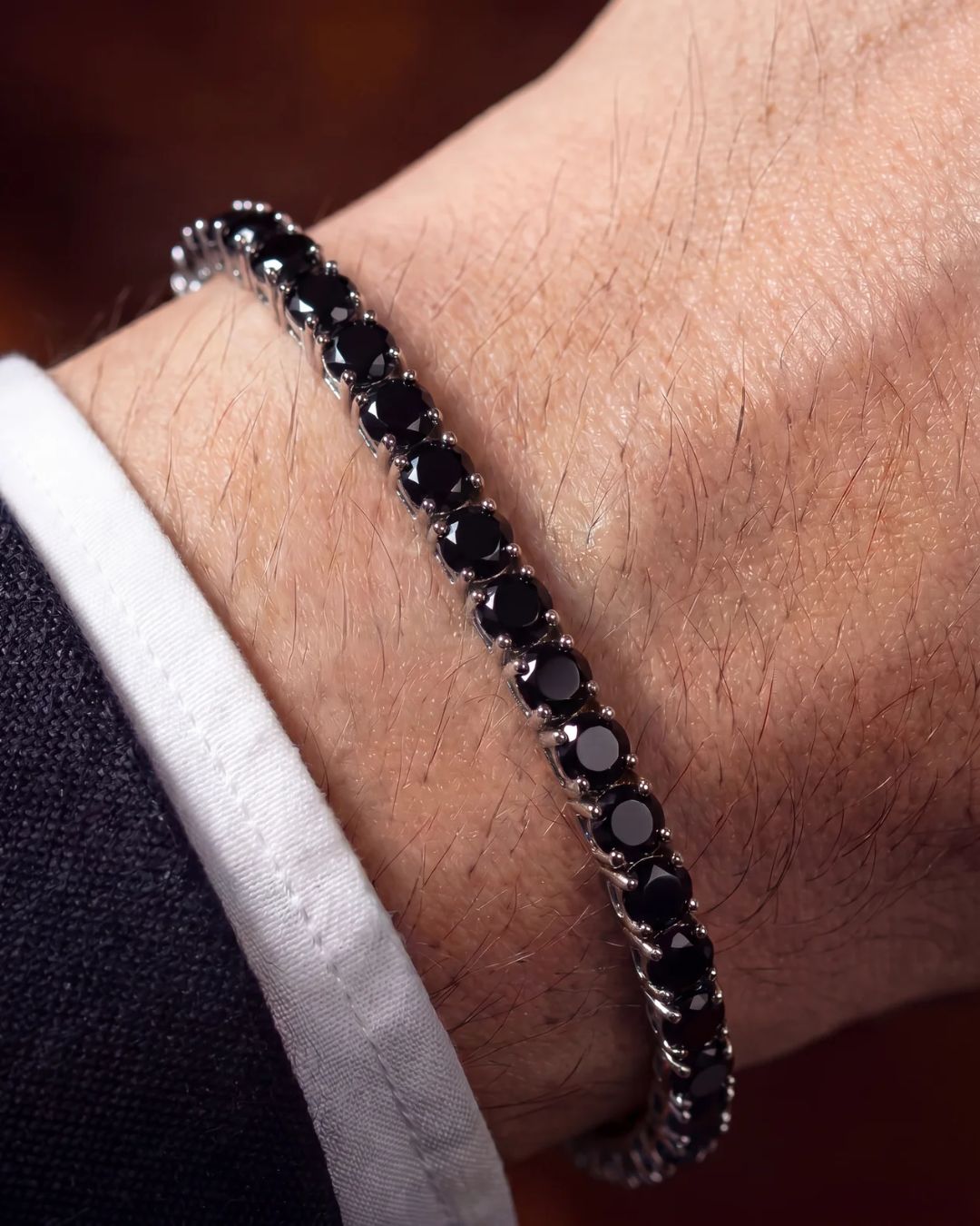 Tennis Bracelet | Onyx Black Silver