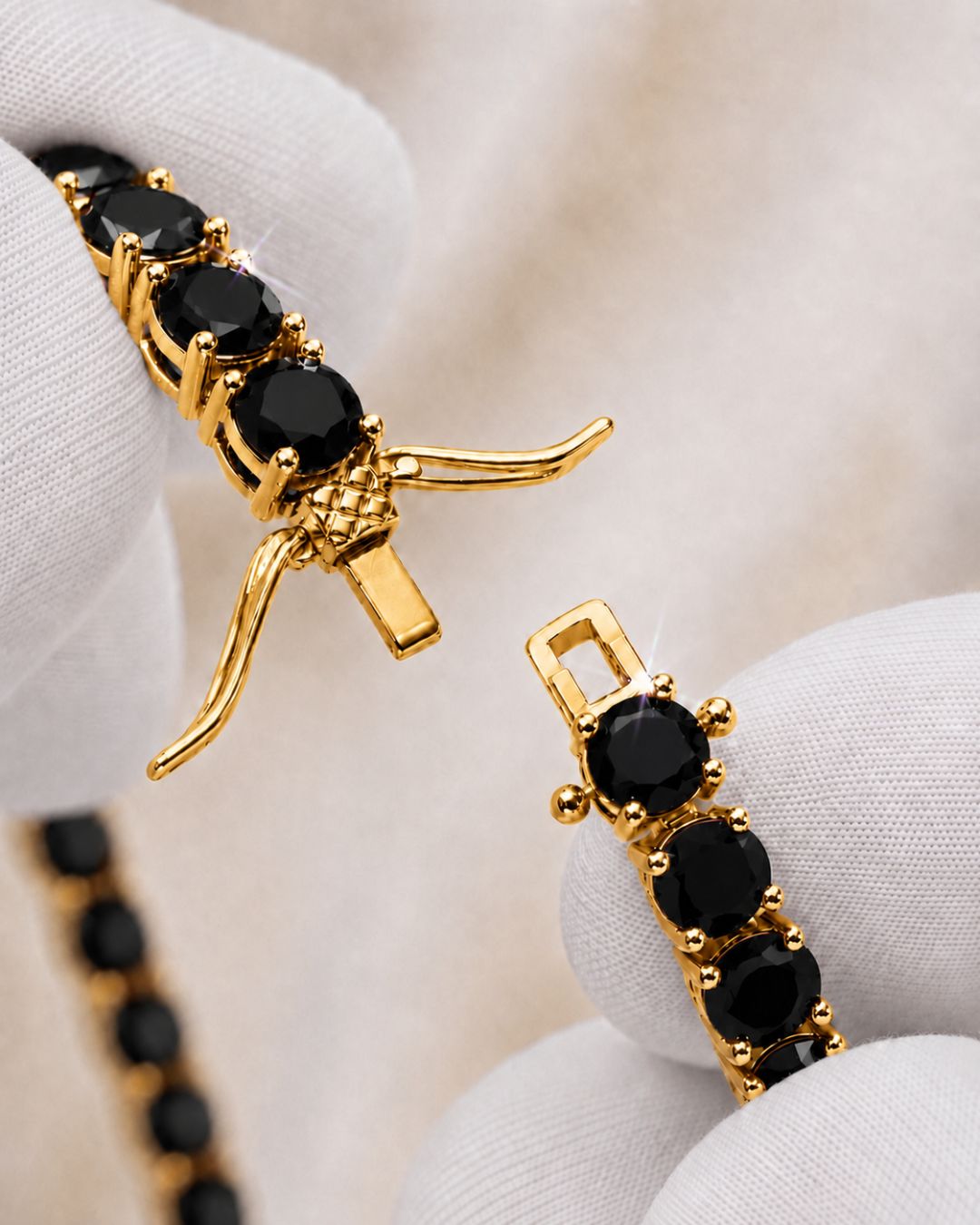 Tennis Bracelet | Onyx Black 14K Gold