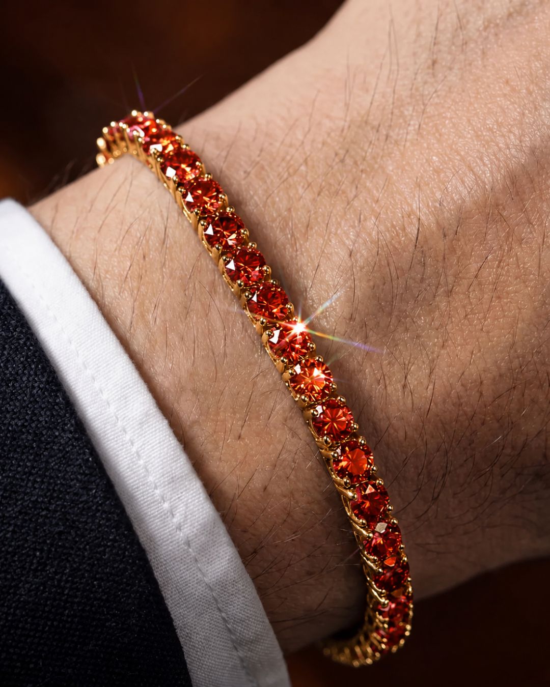 Tennis Bracelet | Ruby Red 14K Gold