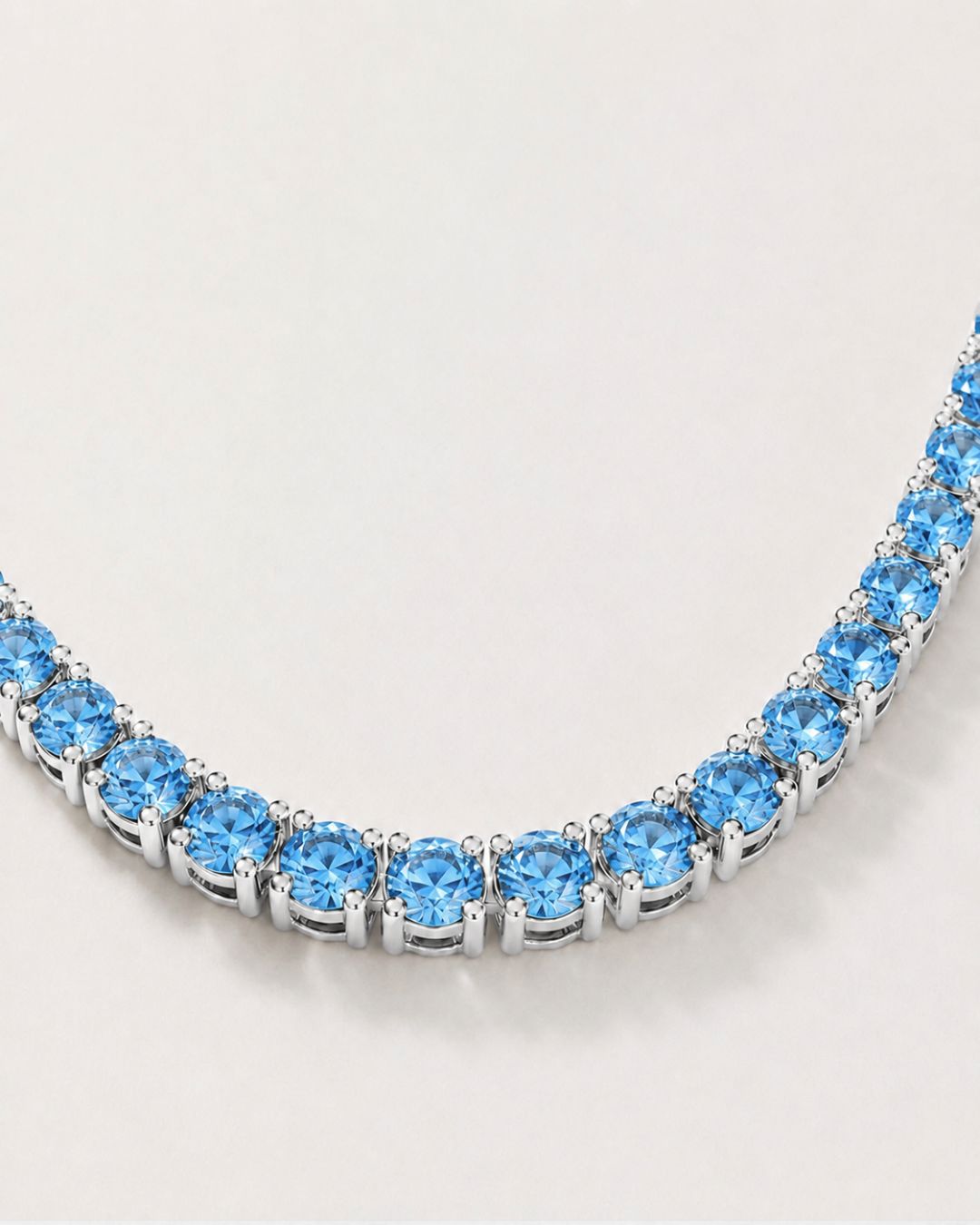 Tennis Bracelet | Aquamarine Blue Silver