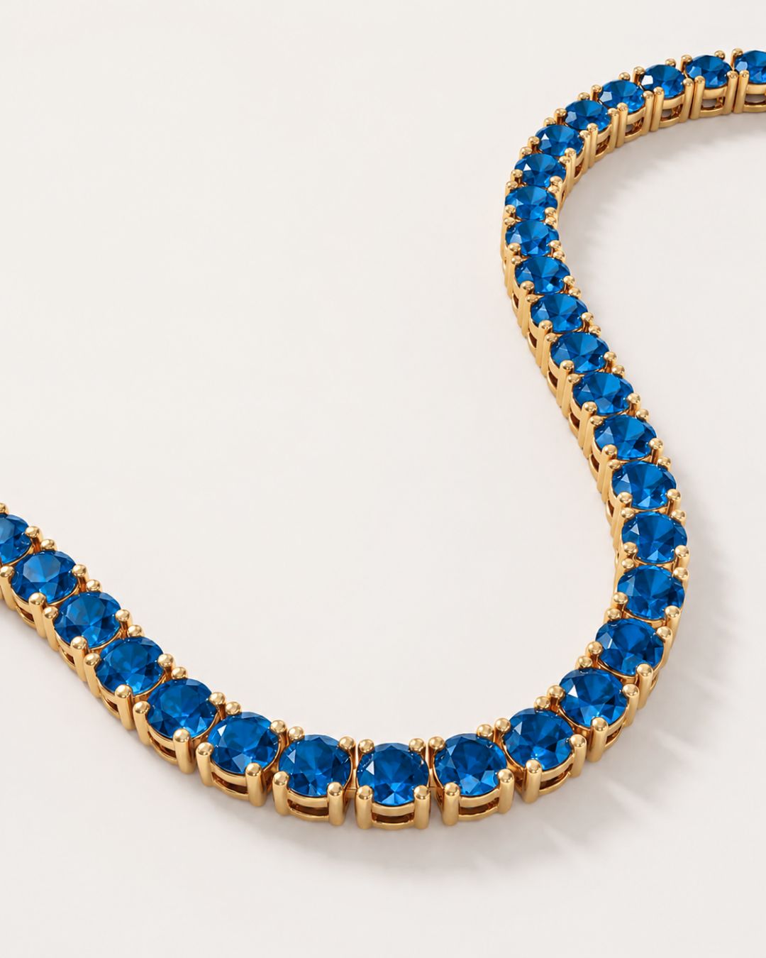 Tennis Necklace | Sapphire Blue 14K Gold