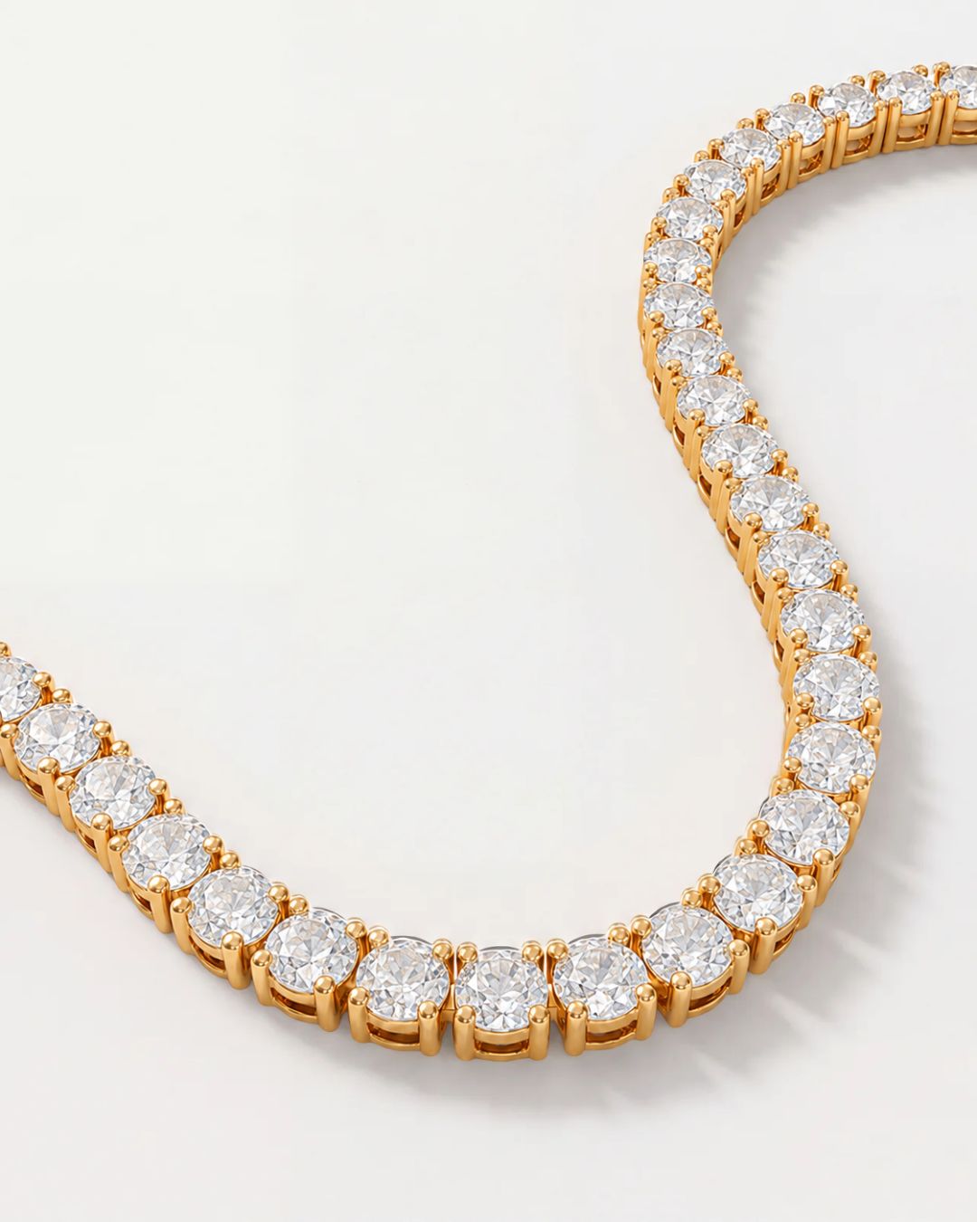 Tennis Necklace | Quartz 14K Gold
