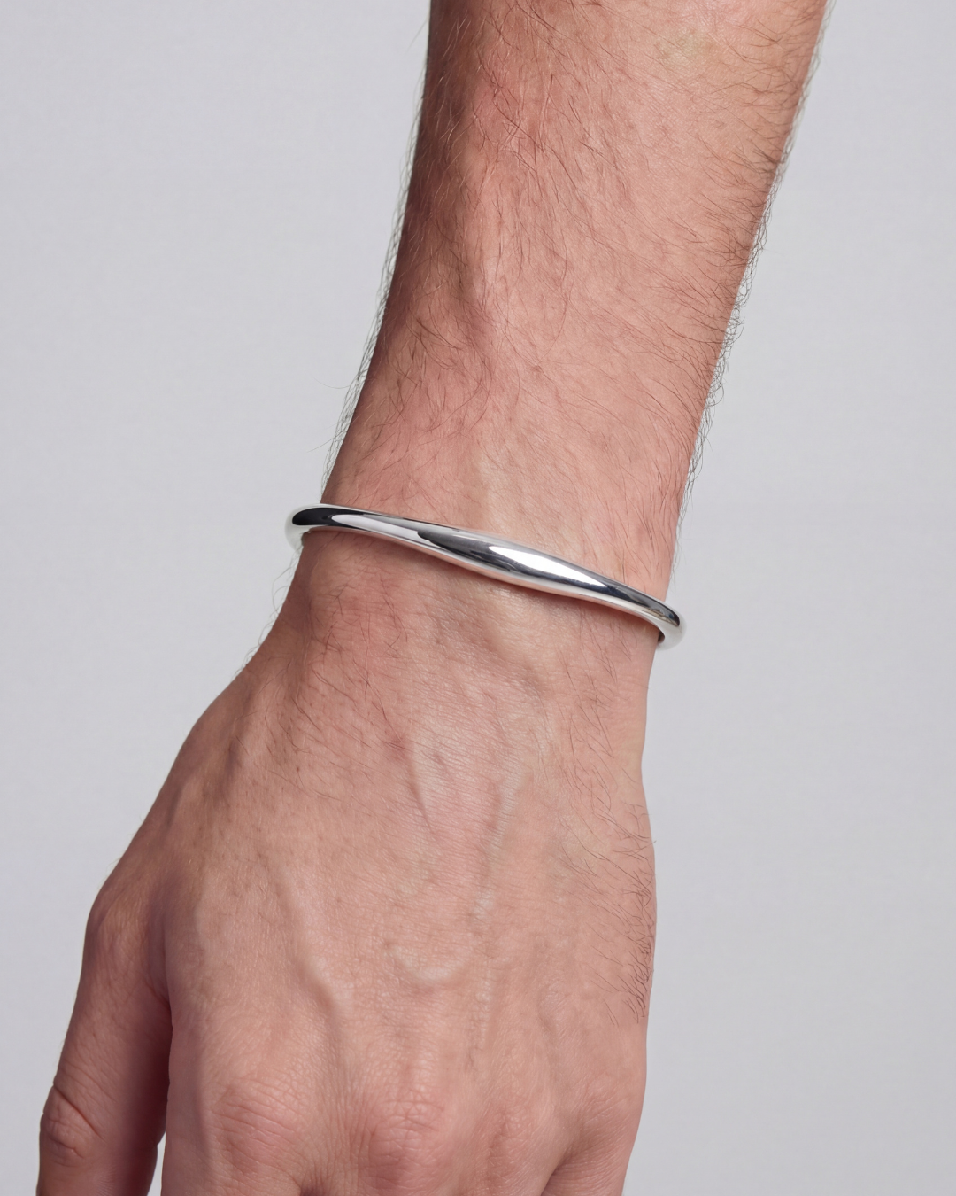 Wave Open Cuff | Silver