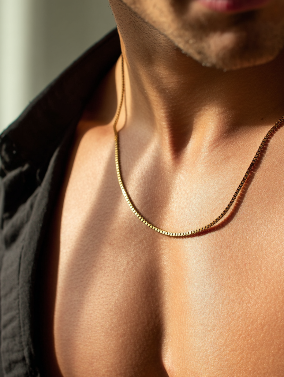 Box Necklace | 18K Gold