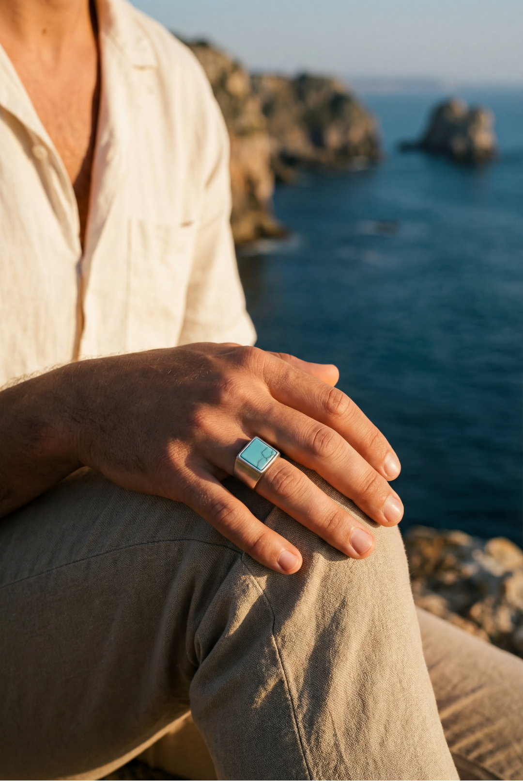 Calanque Stone Ring | Turquoise