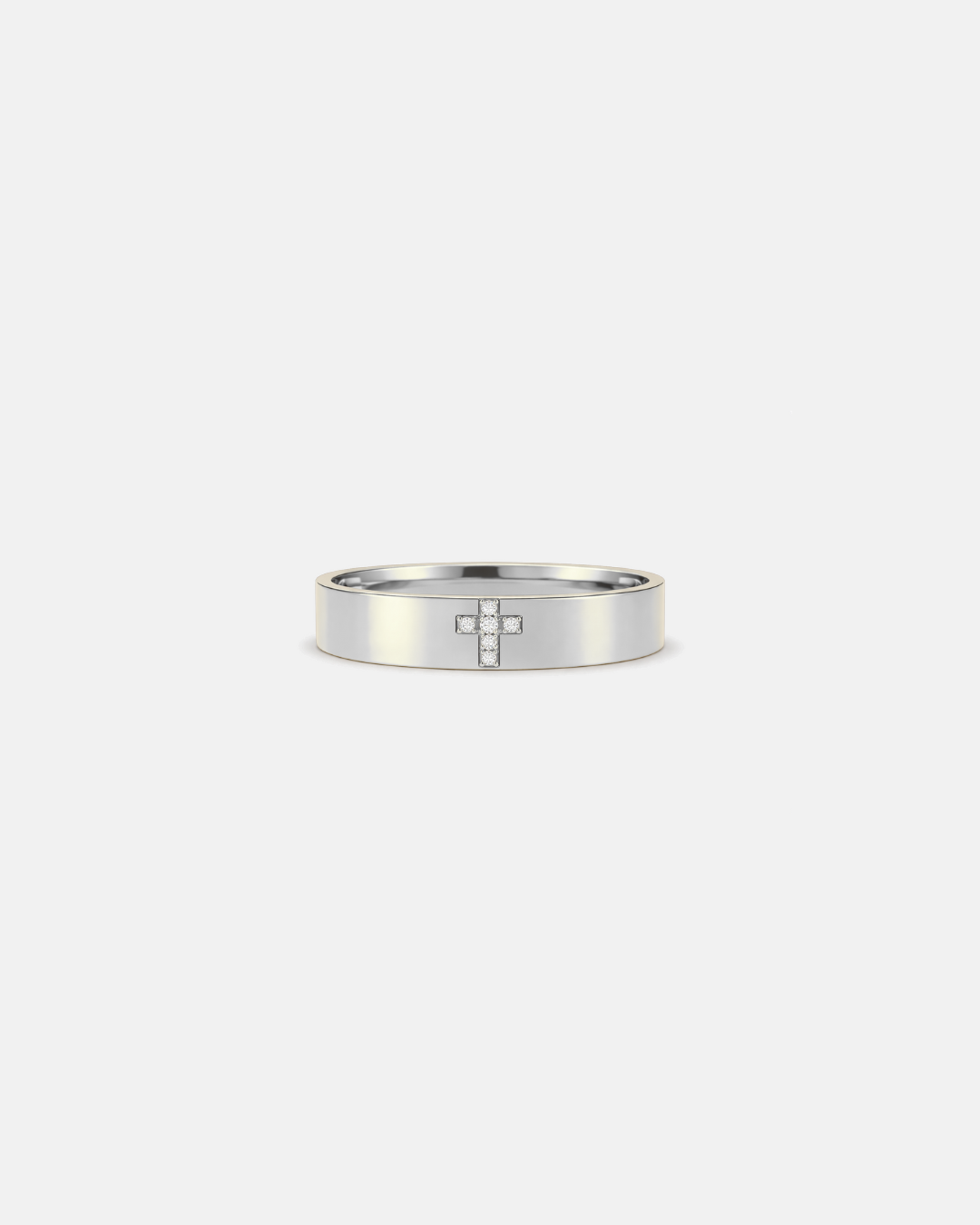 Cross Ring with Gemstone | Titanium steel