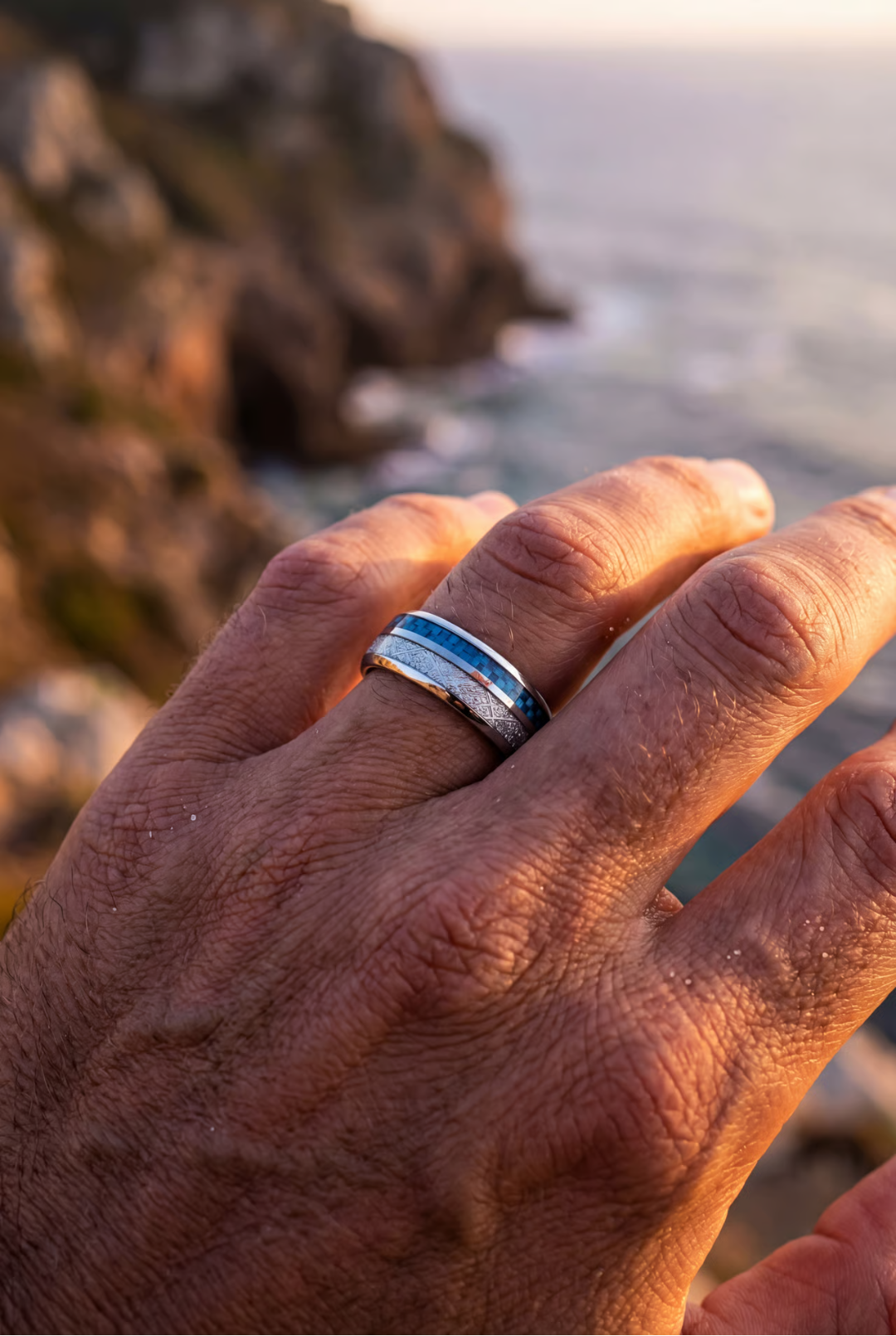 Duo Marée Ring | Blue Carbon