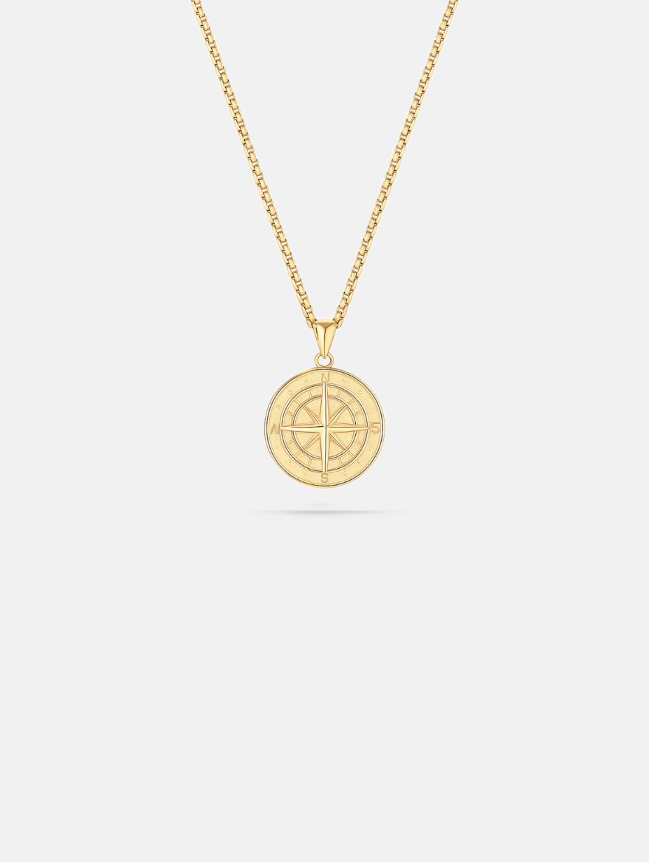 Compass Necklace | 14K Gold