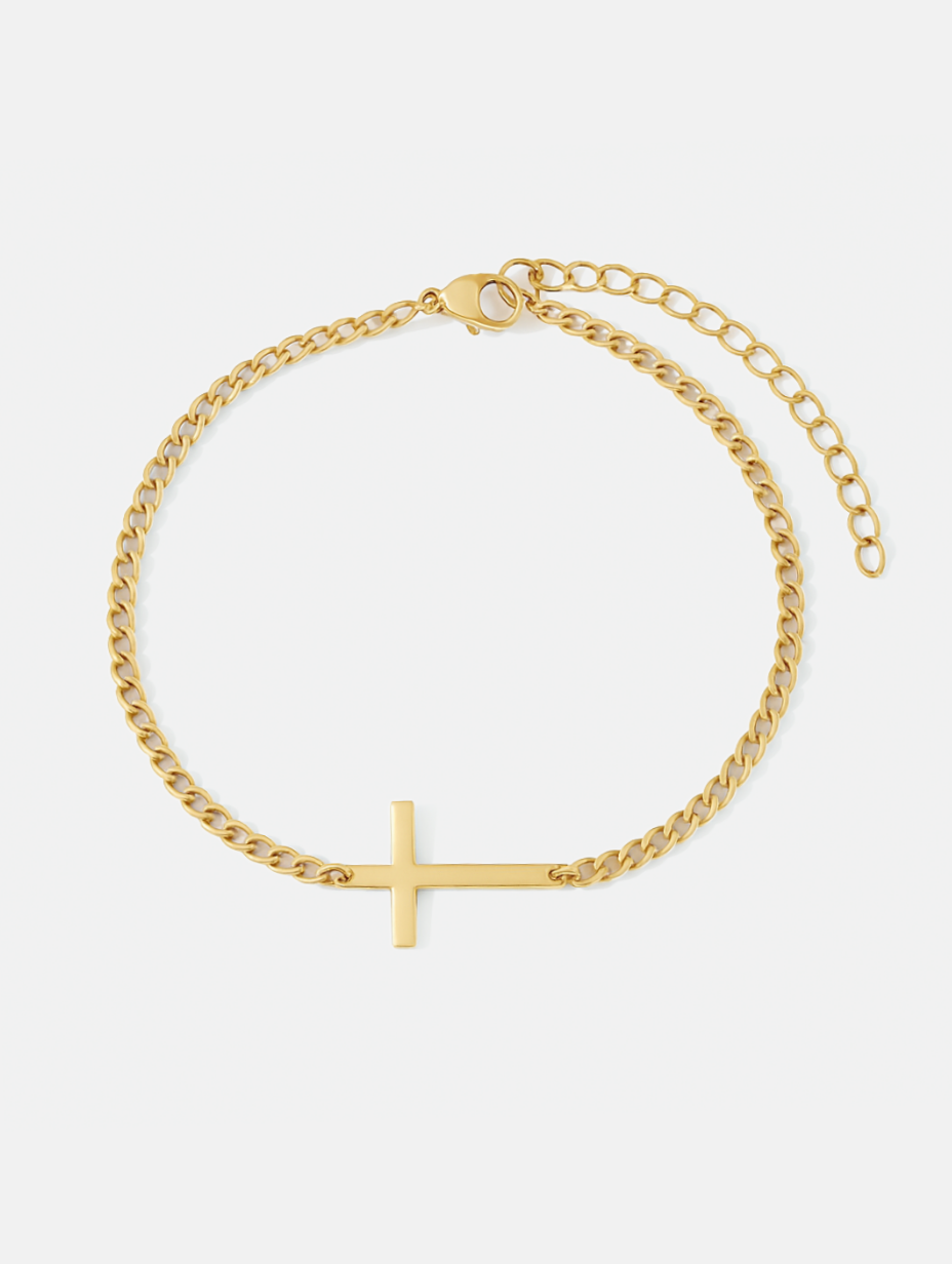Eterna Cross Bracelet | 14K Gold