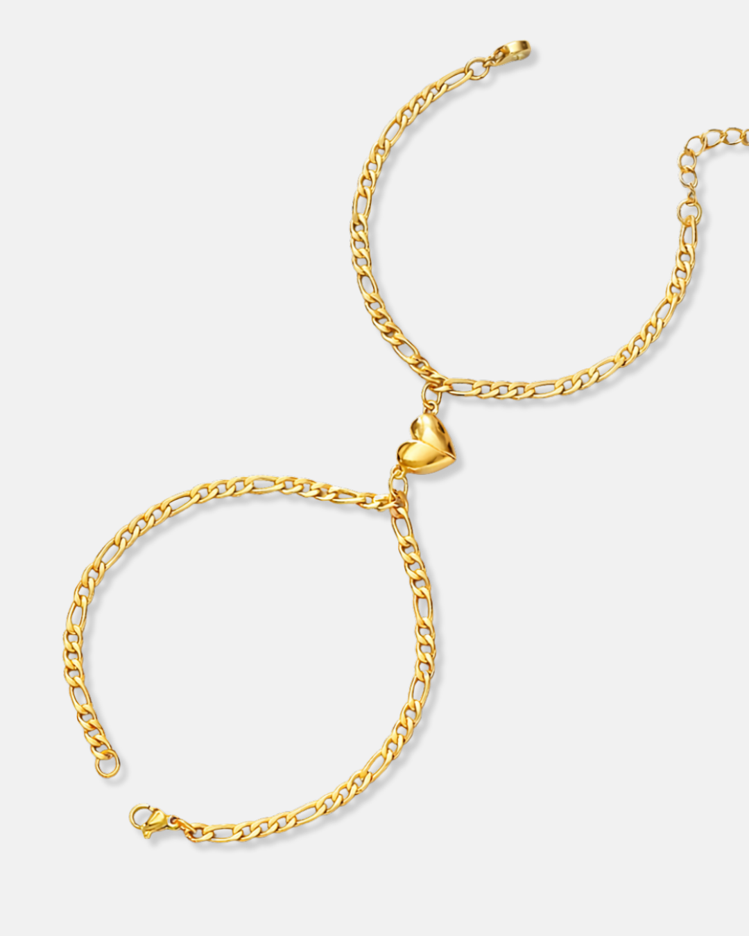 Magnetic Heart Cuban Chain Bracelet | Gold