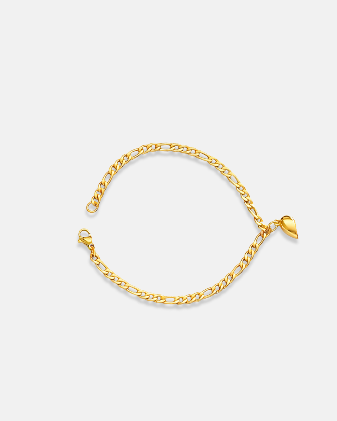 Magnetic Heart Cuban Chain Bracelet | Gold
