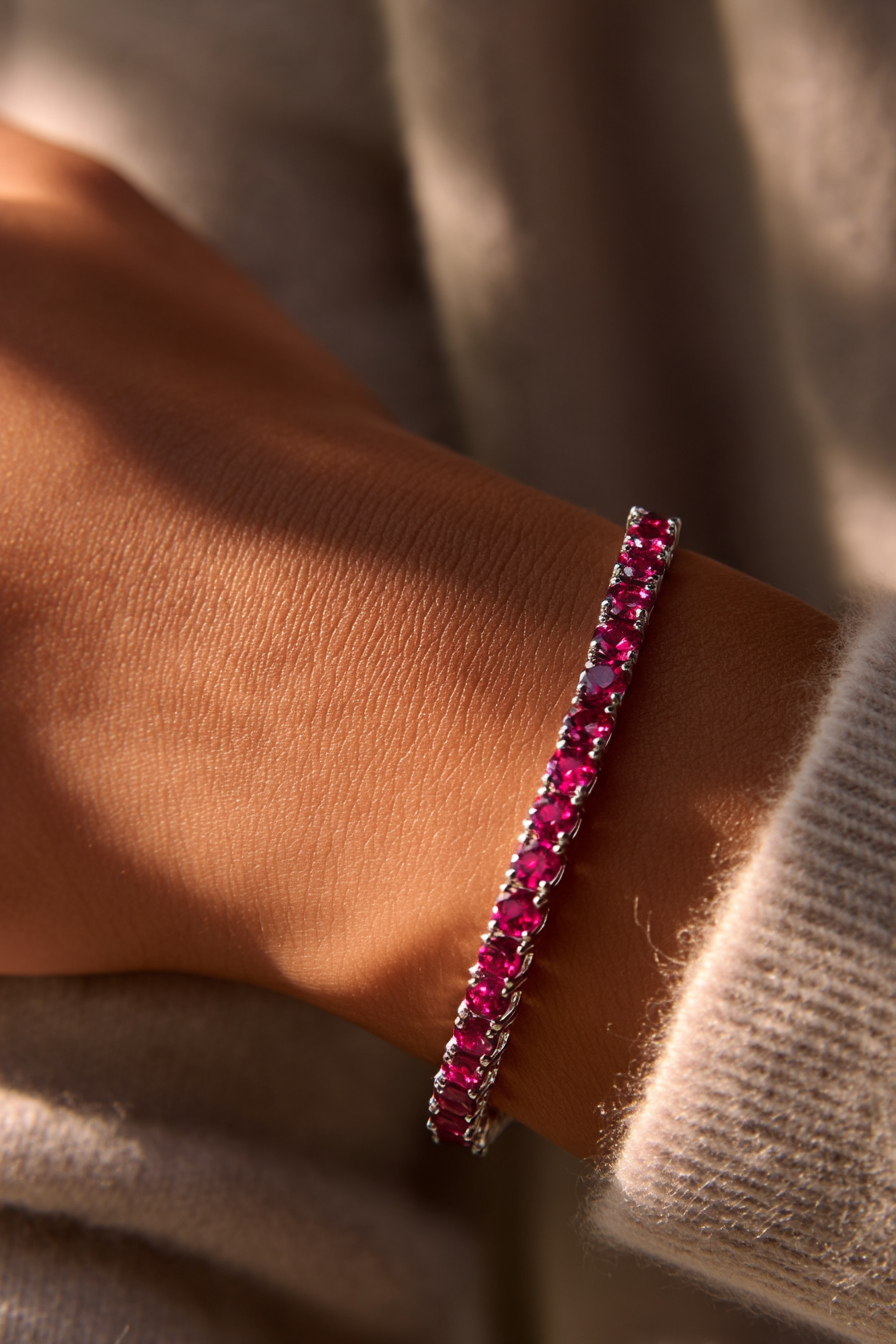 Mar Rosa Bracelet | Deep Rose Silver