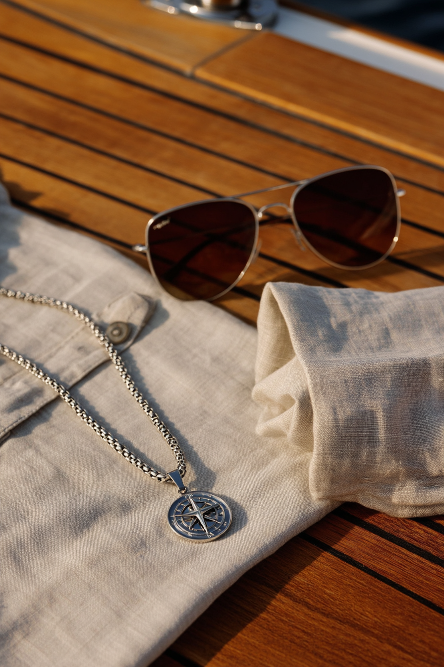 Compass Necklace | Platinum