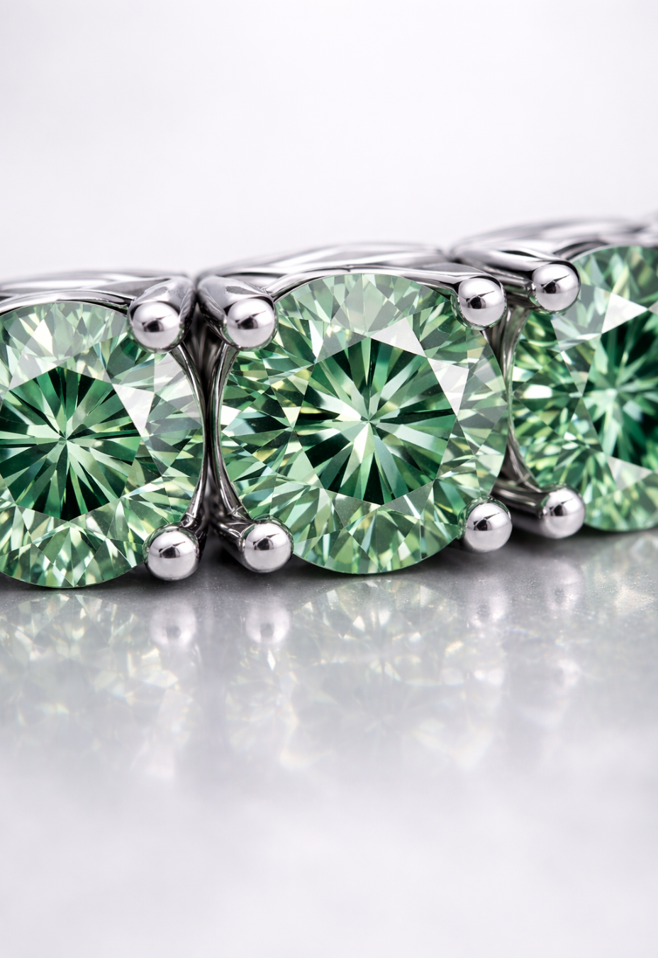 Verdant Éclat Bracelet | Green Moissanite
