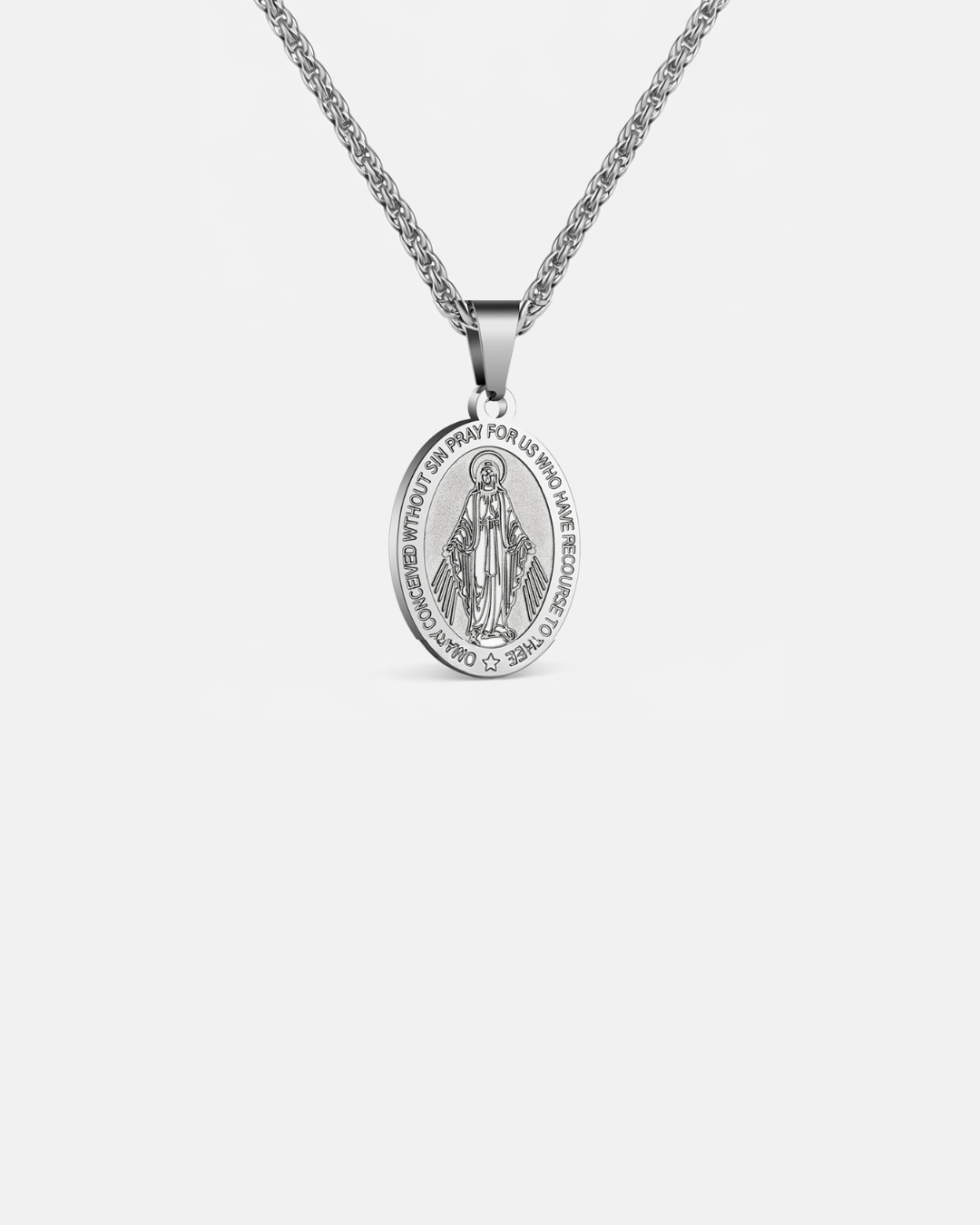 Virgin Maria Pendant Chain | Silver