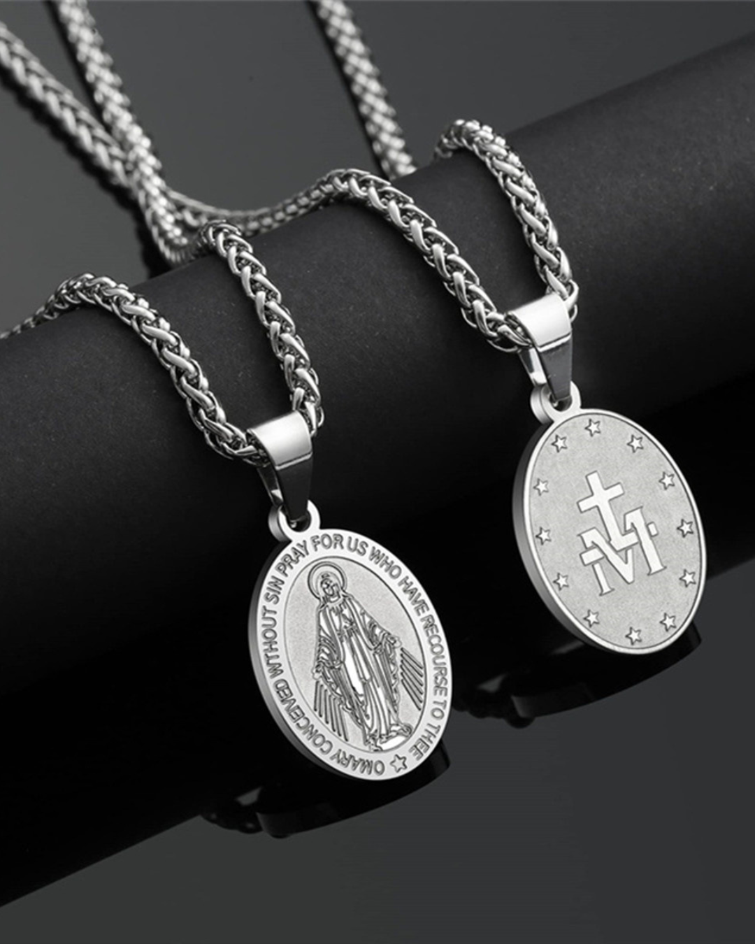 Virgin Maria Pendant Chain | Silver