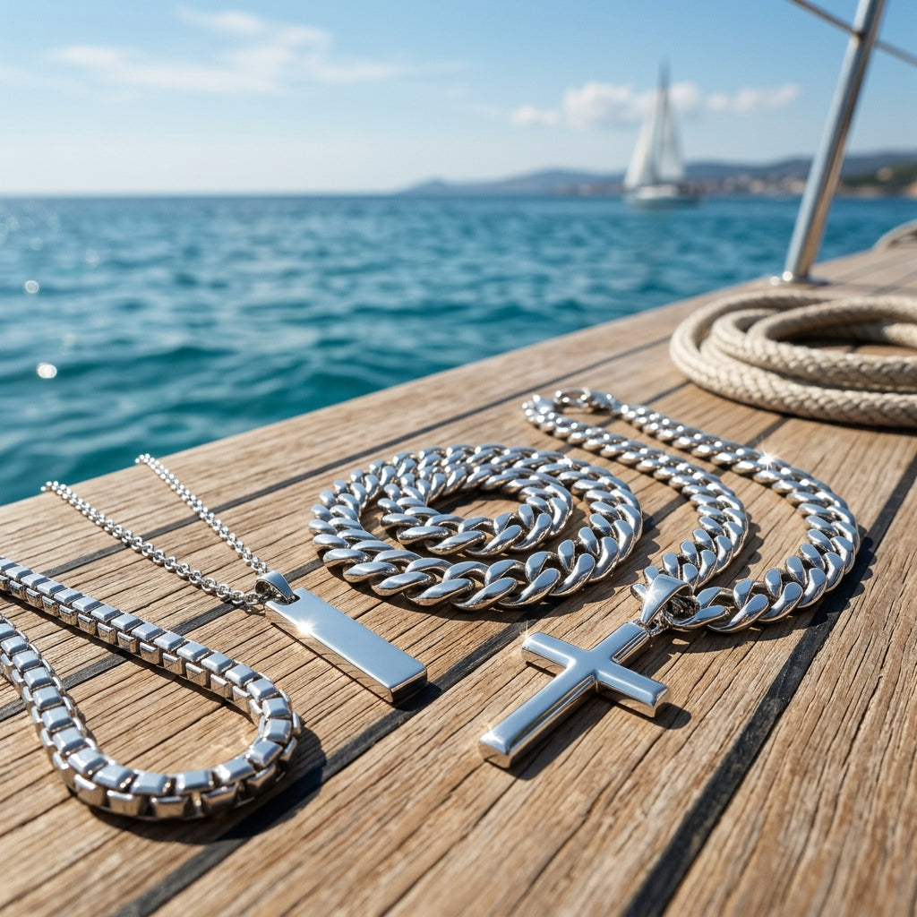 Men Necklaces Silver