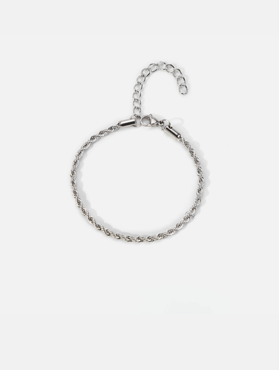 Tressé Acier Bracelet | Platinum Ion-Plated Stainless Steel