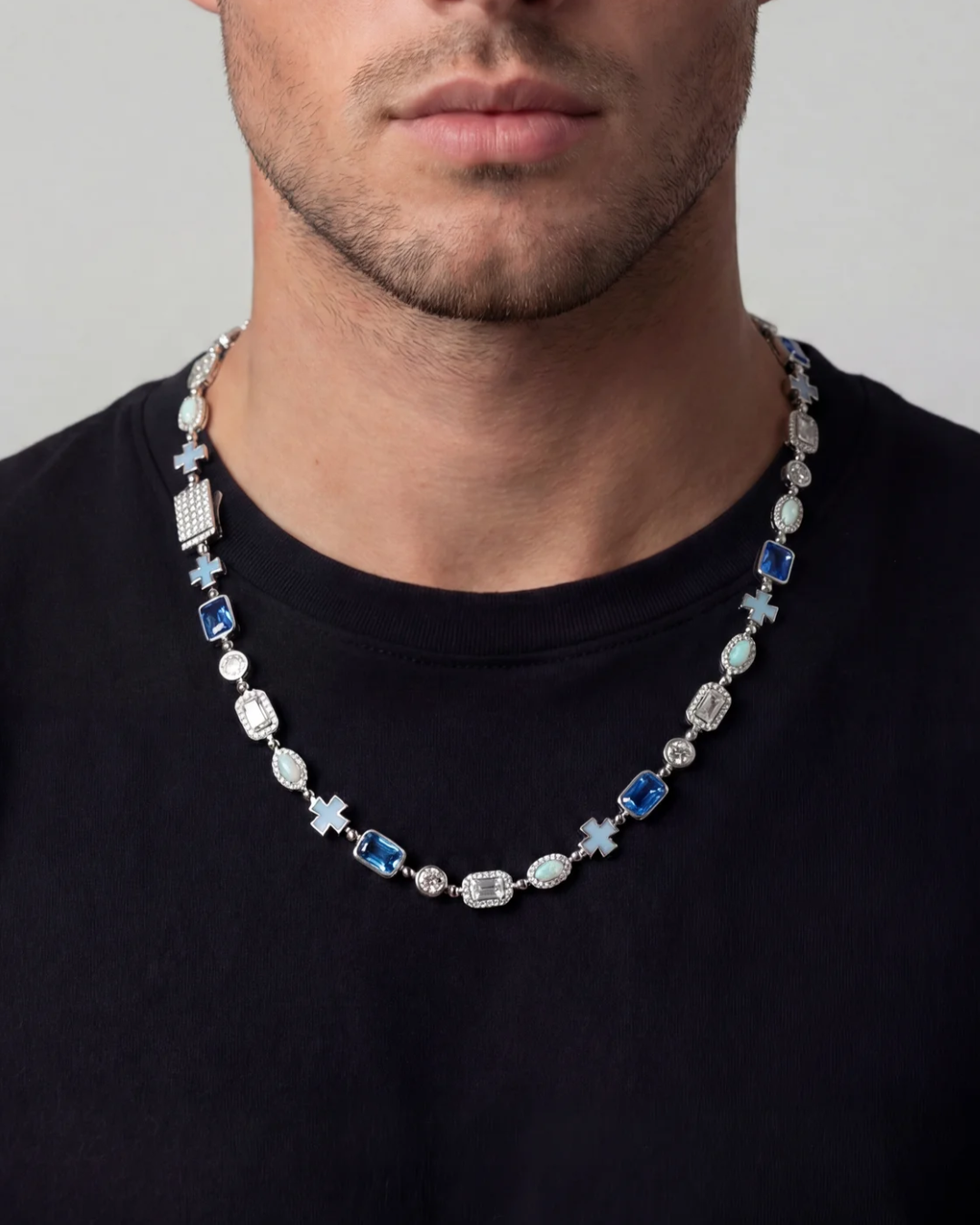 Royal Azure Mosaic Necklace | Silver