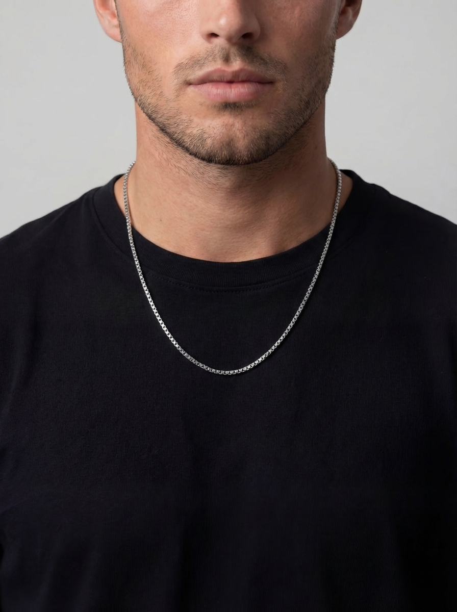 Box Necklace | Platinum