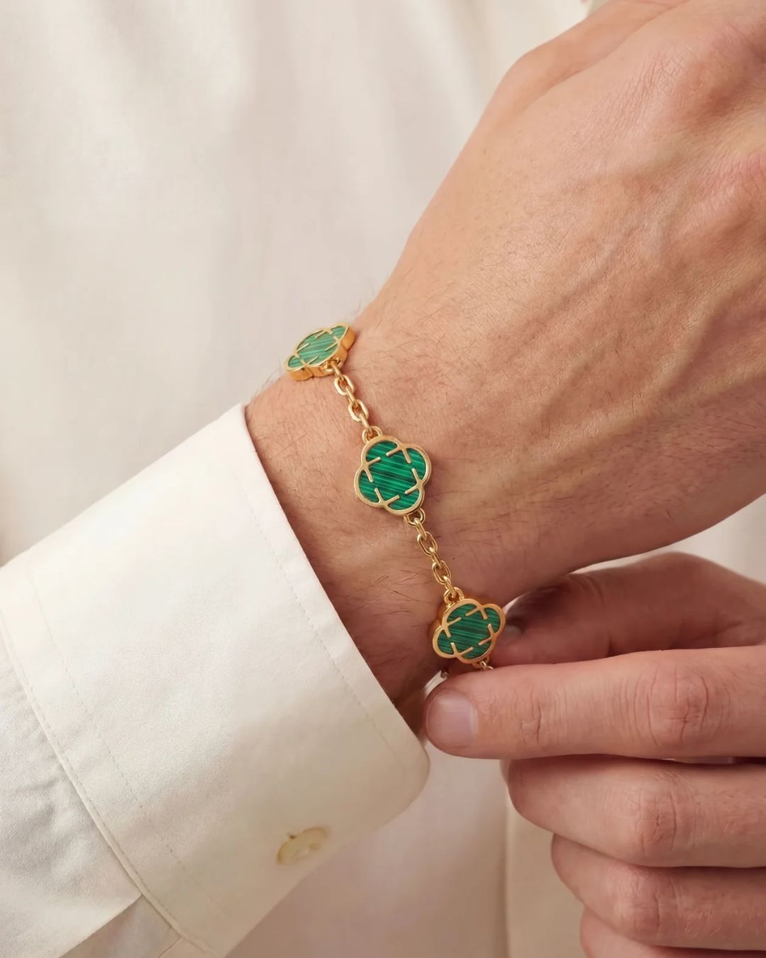 Charm Bracelet Malachite I Gold