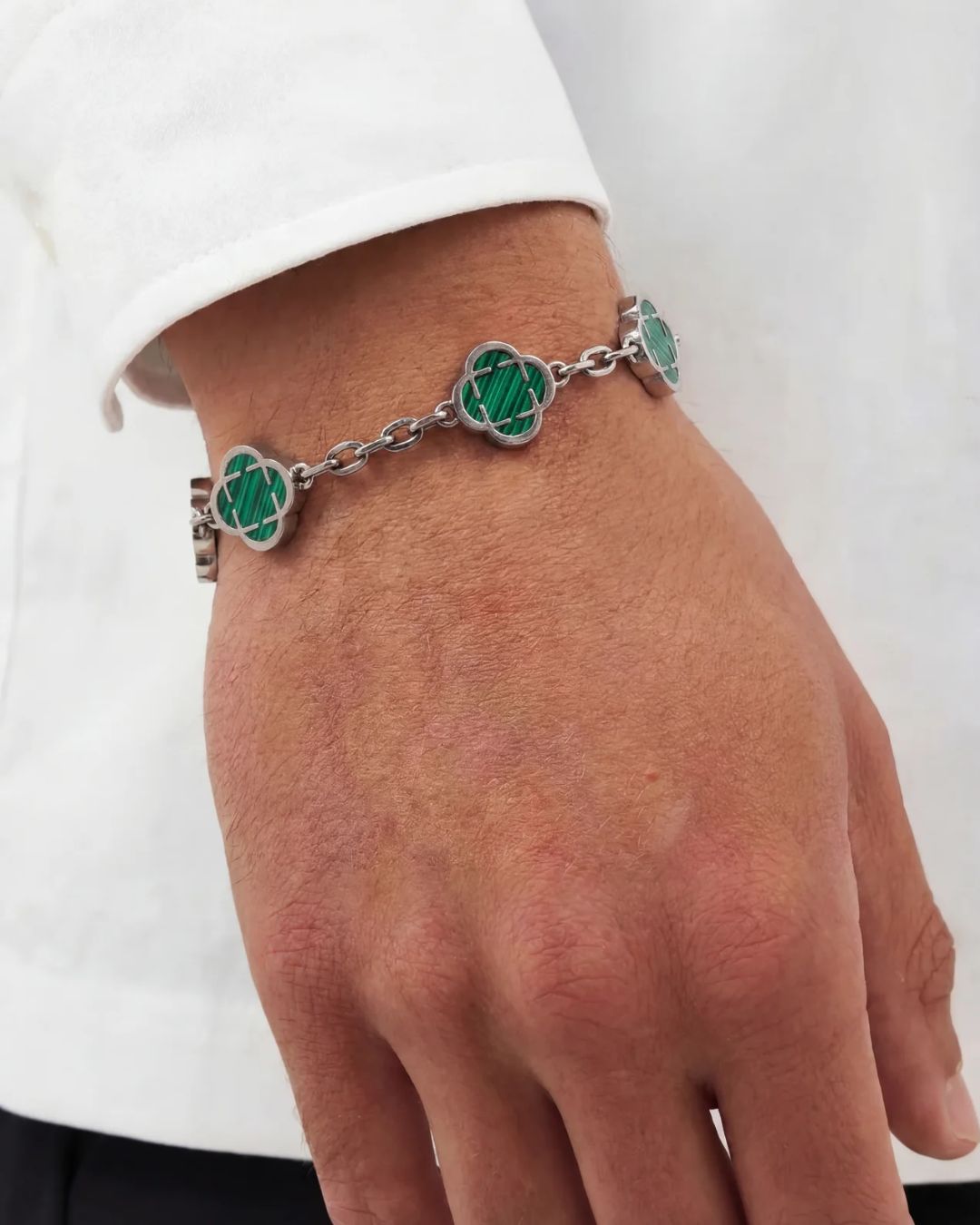 Charm Bracelet | Malachite Silver
