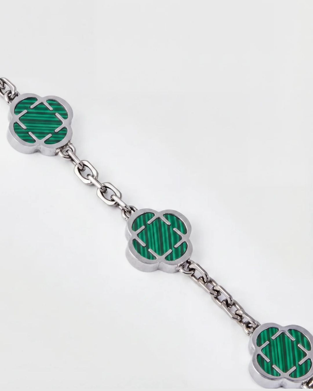 Charm Bracelet | Malachite Silver