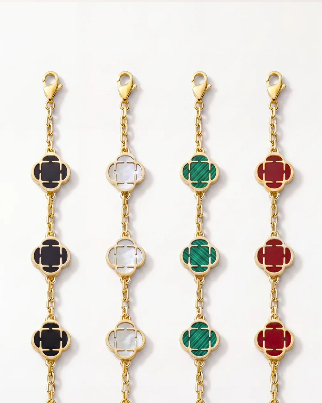 Charm Bracelet Burgundy I Gold