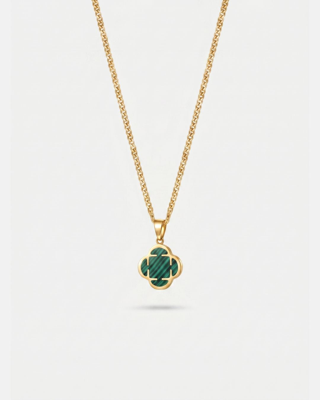Charm Necklace | Malachite Gold
