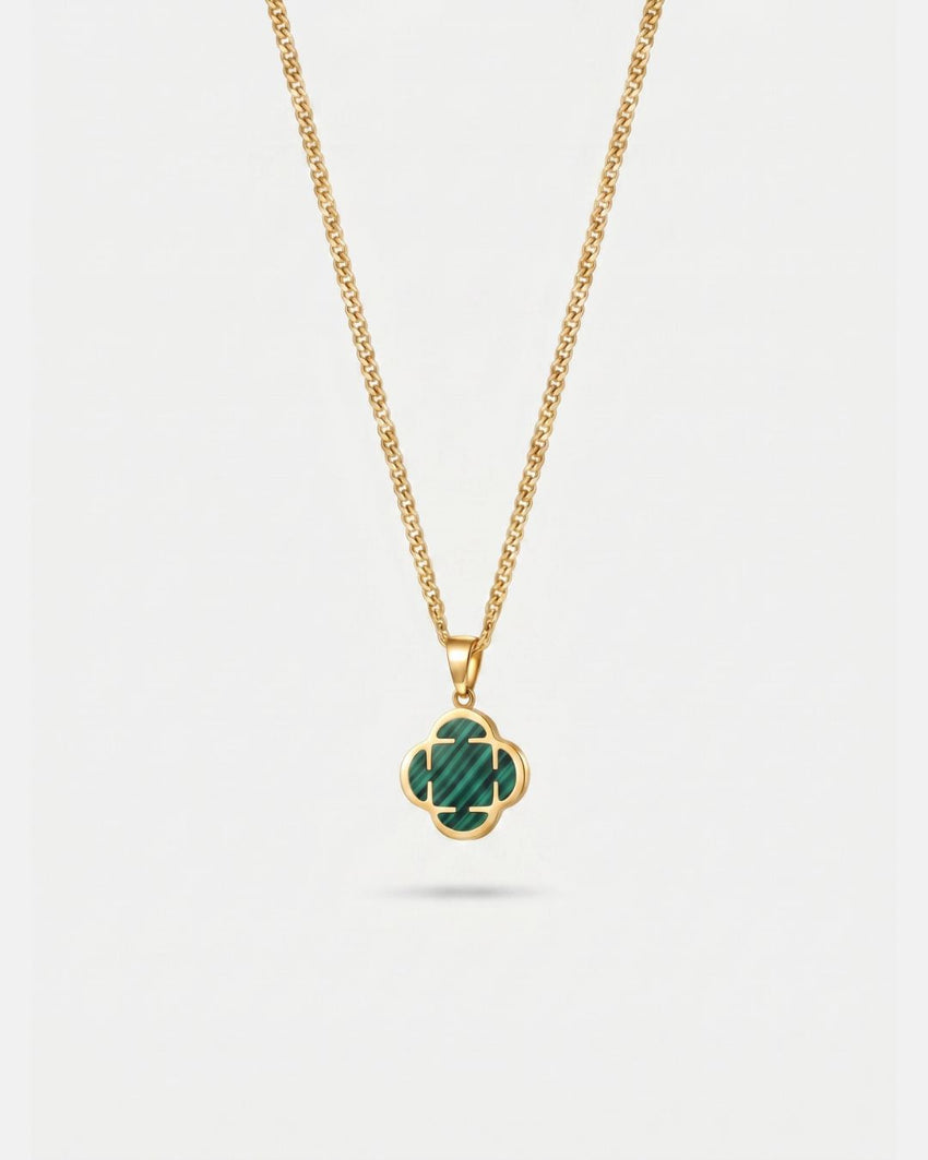 Charm Necklace | Malachite Gold