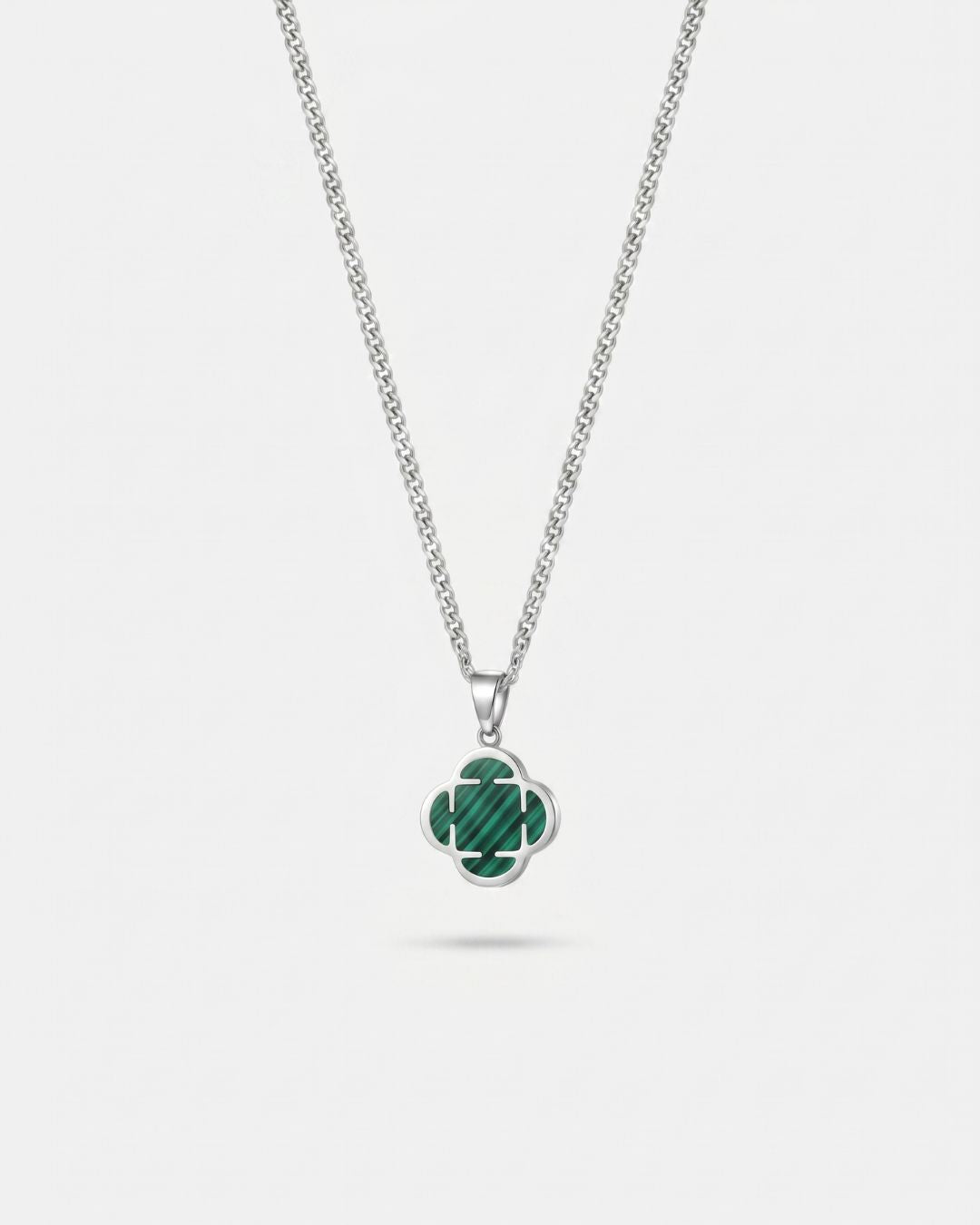 Charm Necklace | Malachite Silver