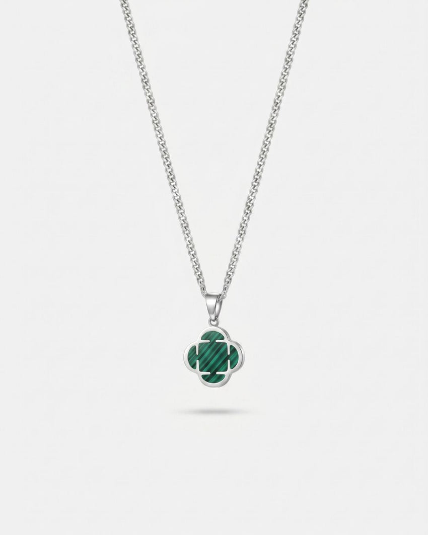 Charm Necklace | Malachite Silver