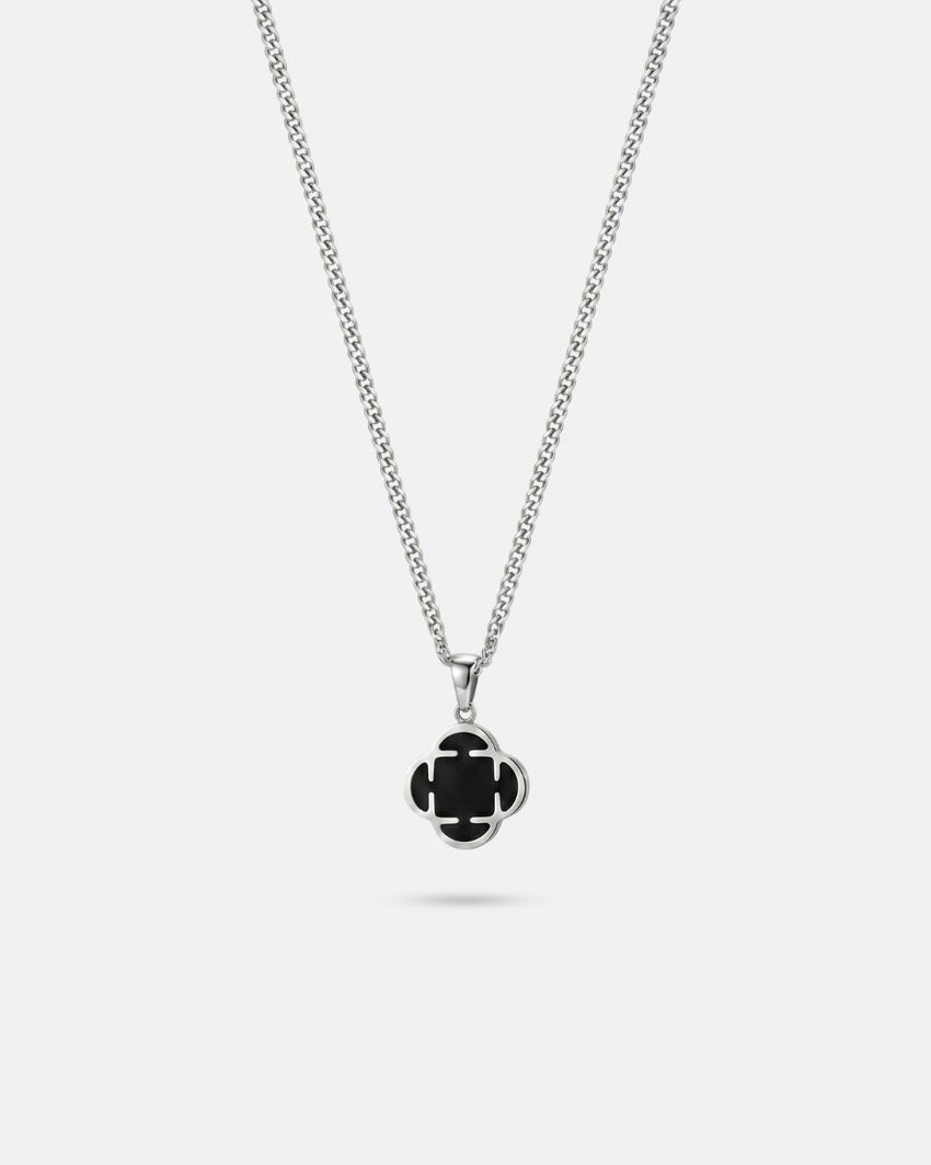 Charm Necklace | Onyx Black Silver