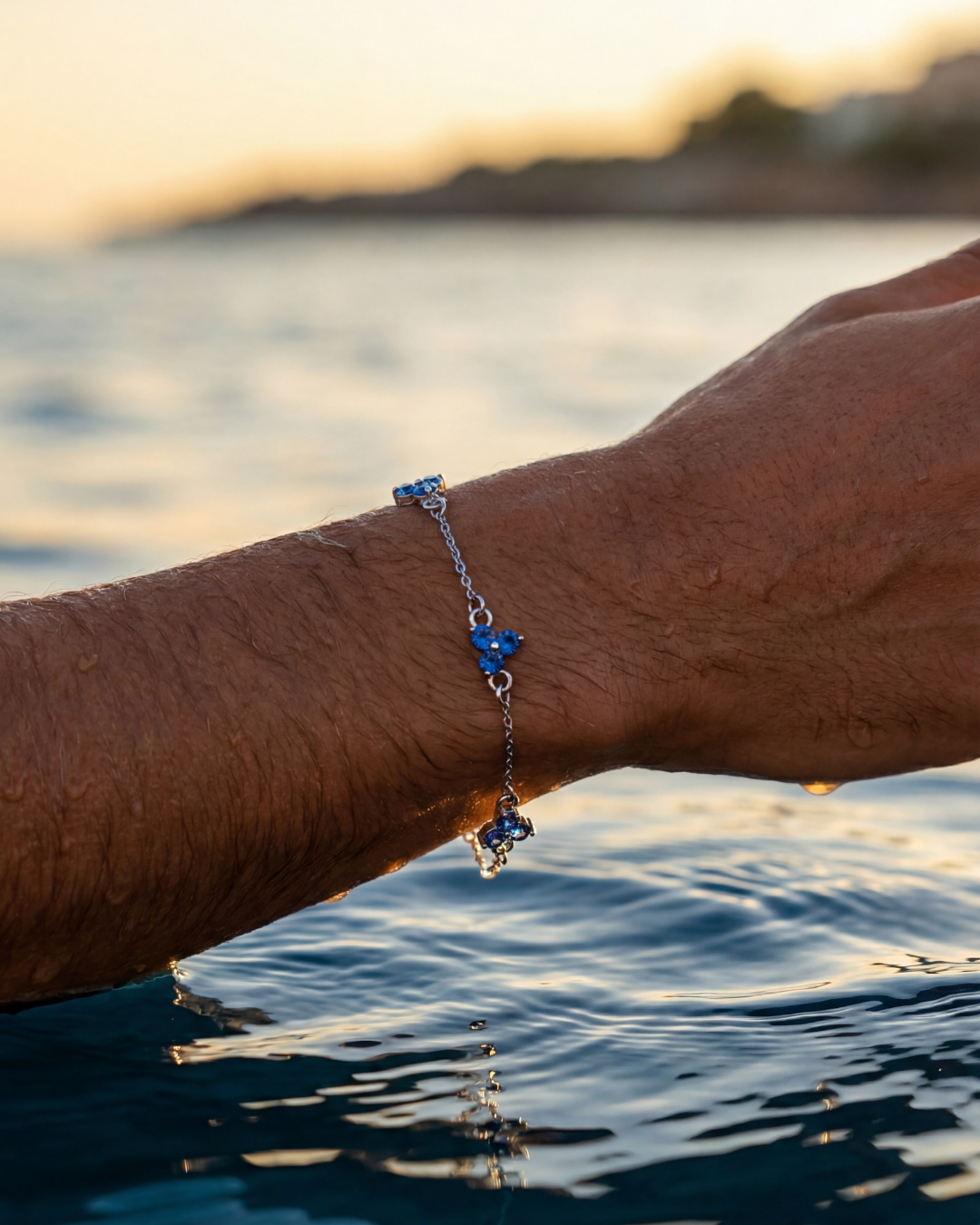 Clover Blue Zircon Bracelet | Stainless Steel