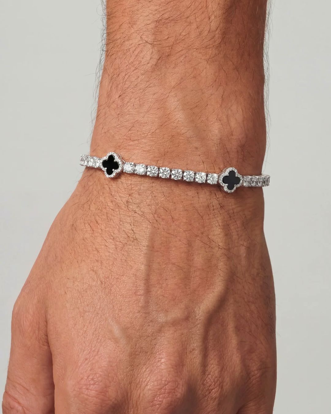 Clover Bracelet | Onyx Black Silver