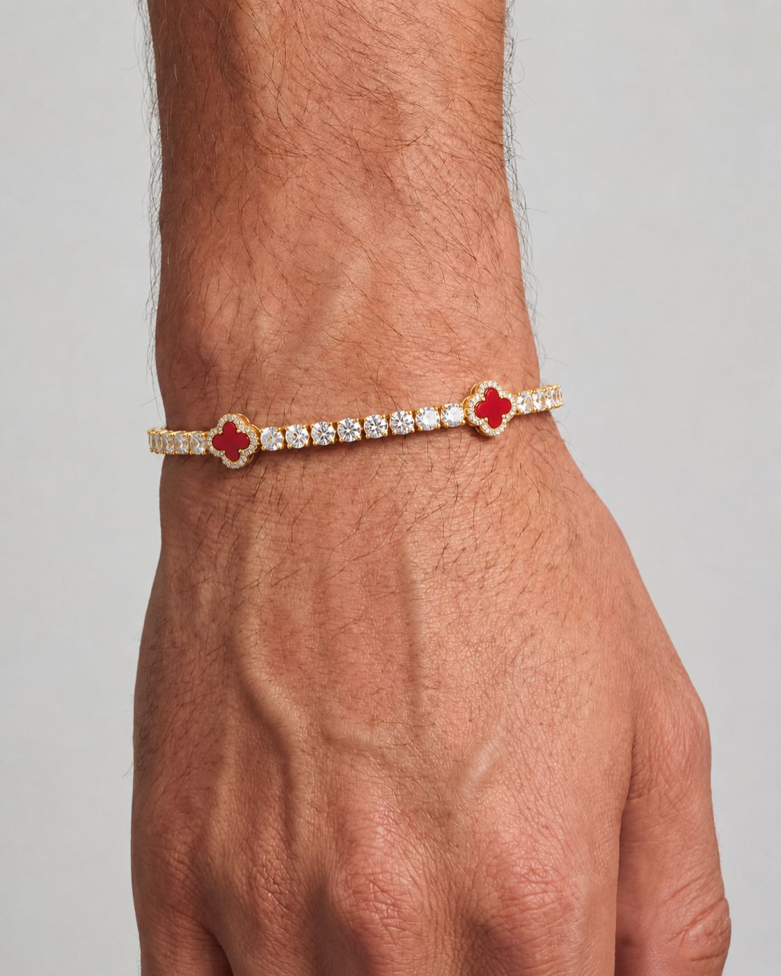 Clover Bracelet | Burgundy Gold