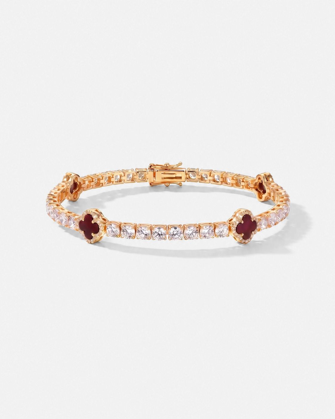 Clover Bracelet | Burgundy Gold