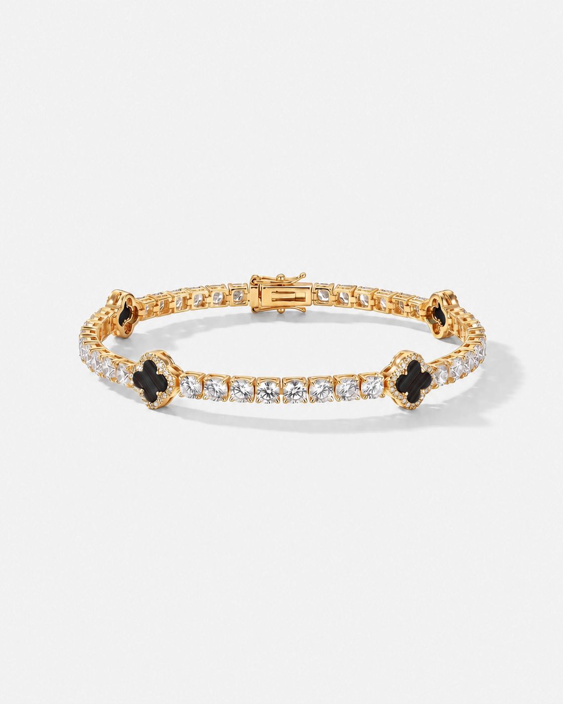 Clover Bracelet | Onyx Black Gold