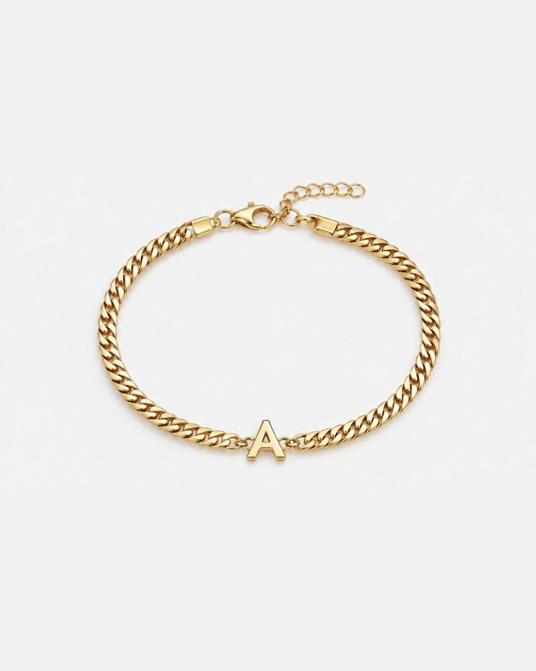 Cuban Bracelet Initial | Gold