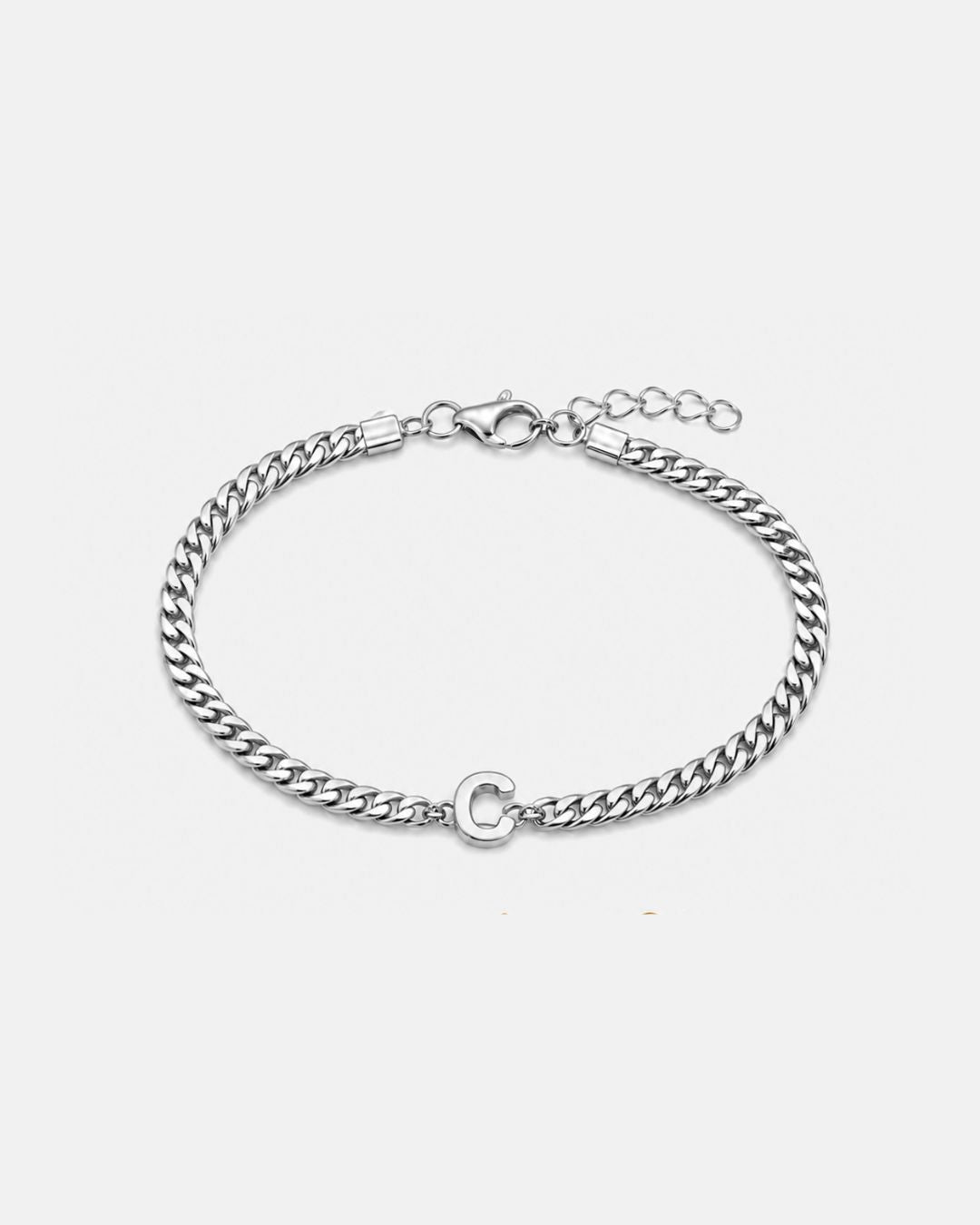Cuban Bracelet Initial | Silver