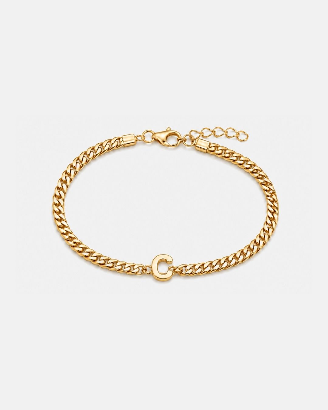 Cuban Bracelet Initial | Gold