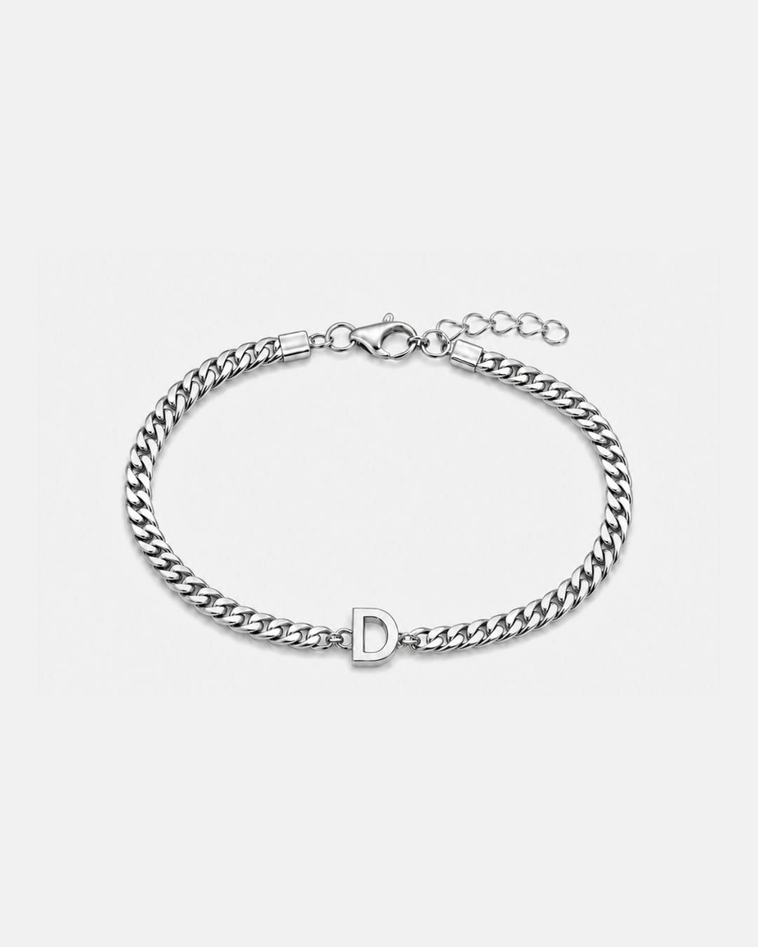 Cuban Bracelet Initial | Silver