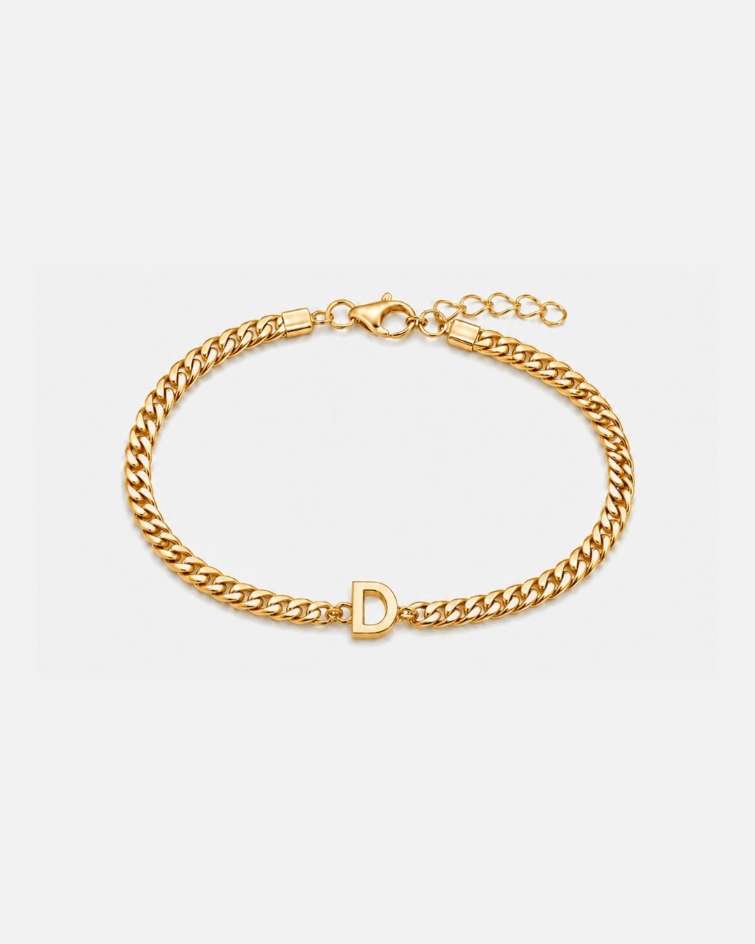 Cuban Bracelet Initial | Gold