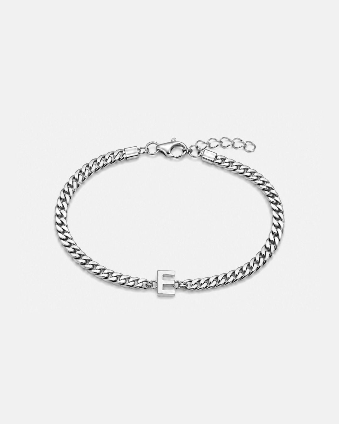 Cuban Bracelet Initial | Silver