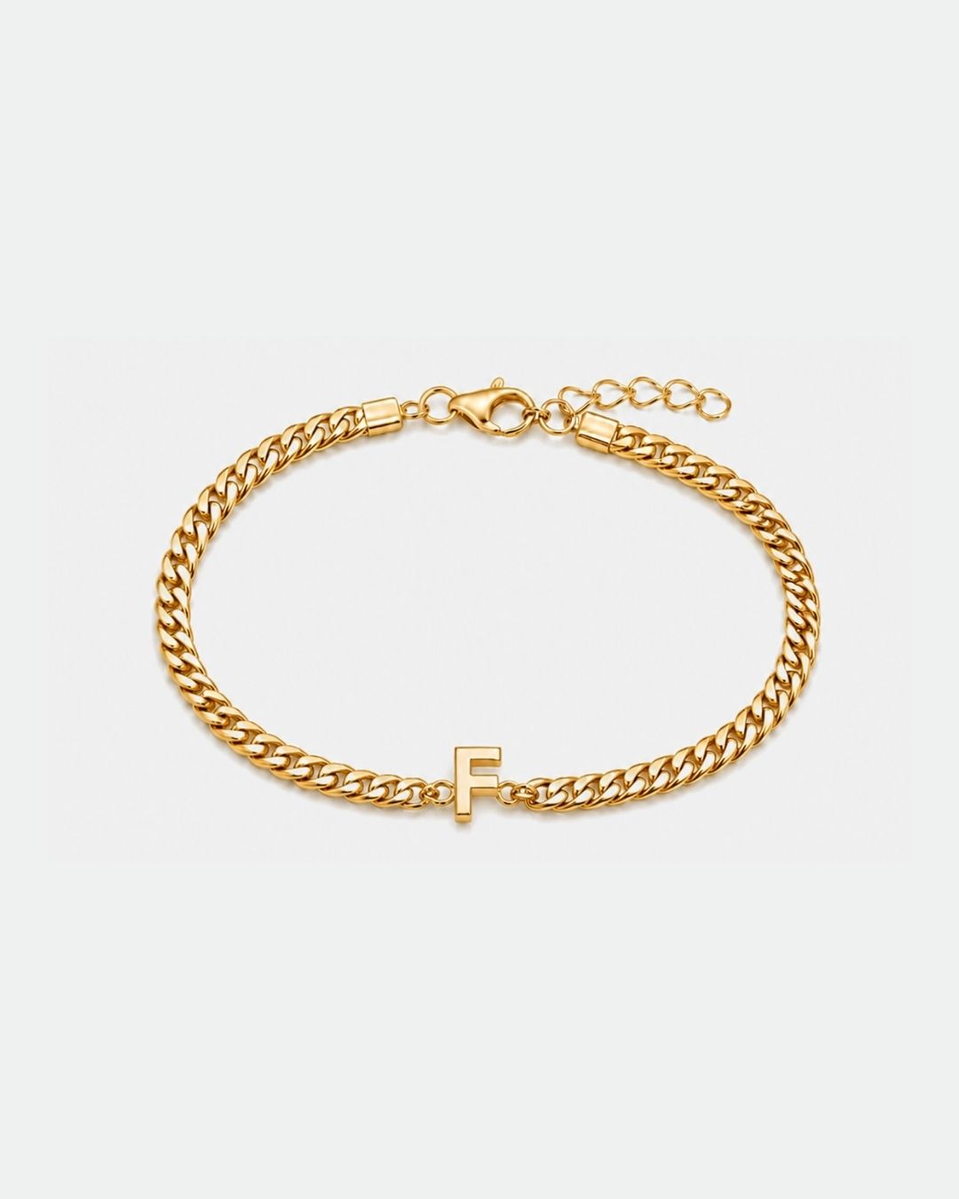 Cuban Bracelet Initial | Gold
