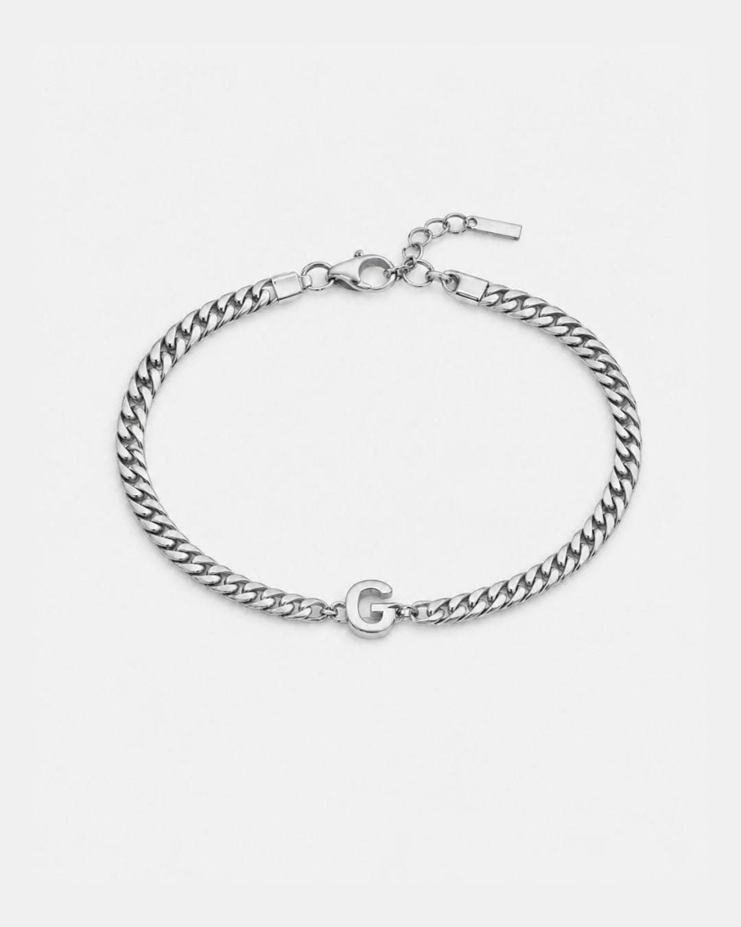 Cuban Bracelet Initial | Silver